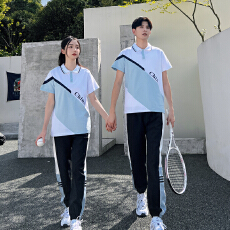 批发实拍2026Polo衫简约短袖<b class='q'>夏</b>季学生班服校服情侣不一样运动套装