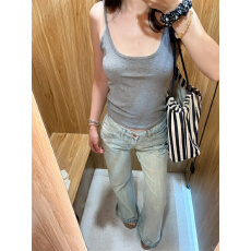 批发大码高个子口袋刺绣磨白浅色<b class='q'>镶钻</b><b class='q'>牛仔裤</b>女2025秋季新款宽松拖地裤