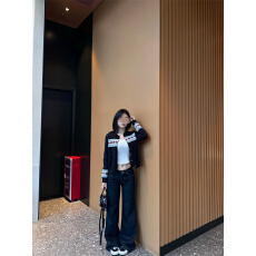 批发高个子复古水洗微喇直筒深色牛仔裤女<b class='q'>秋</b>冬2025新款显瘦低腰拖地裤