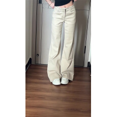 时尚显瘦微喇百搭牛仔裤韩版小个子加绒小众直筒搭洋气休闲裤