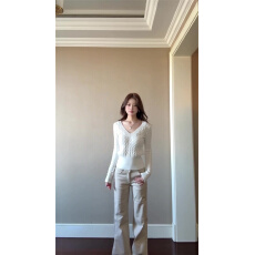 批发低腰微喇百搭卡其<b class='q'>牛仔裤</b><b class='q'>韩版</b>小个子加绒遮肉直筒搭洋气休闲裤