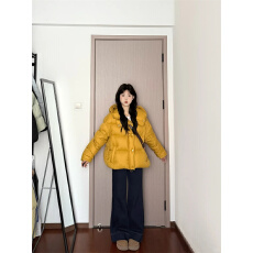 美式复古丹宁蓝微喇牛仔裤春季新款不贴腿宽松阔腿喇叭裤子