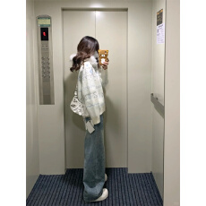 批发高个子加长版牛仔<b class='q'>裤</b>女春季美式高街立体水钻宽松显瘦阔腿拖地长<b class='q'>裤</b>