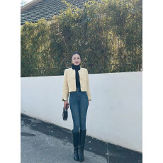 批发复古加绒加厚铅笔牛仔裤女2026新款修身紧身弹力配靴子小脚裤