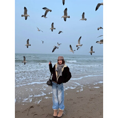 微胖mm复古水洗设计感低腰蓝色牛仔裤女春季款百搭宽松拖地阔腿裤