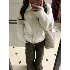 批发美拉德复古棕色碎花<b class='q'>牛仔裤</b>女2026新款高腰宽松<b class='q'>直筒</b>阔腿裤子