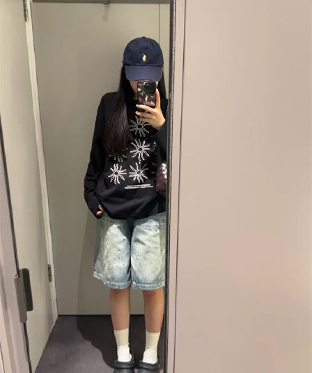 아메리칸 높음 거리 레트로 자수 청바지 여성 봄 새로운 핫걸 루즈핏 도루 센스 바닥 청소 바지 다용도 와이드 레그 팬츠
