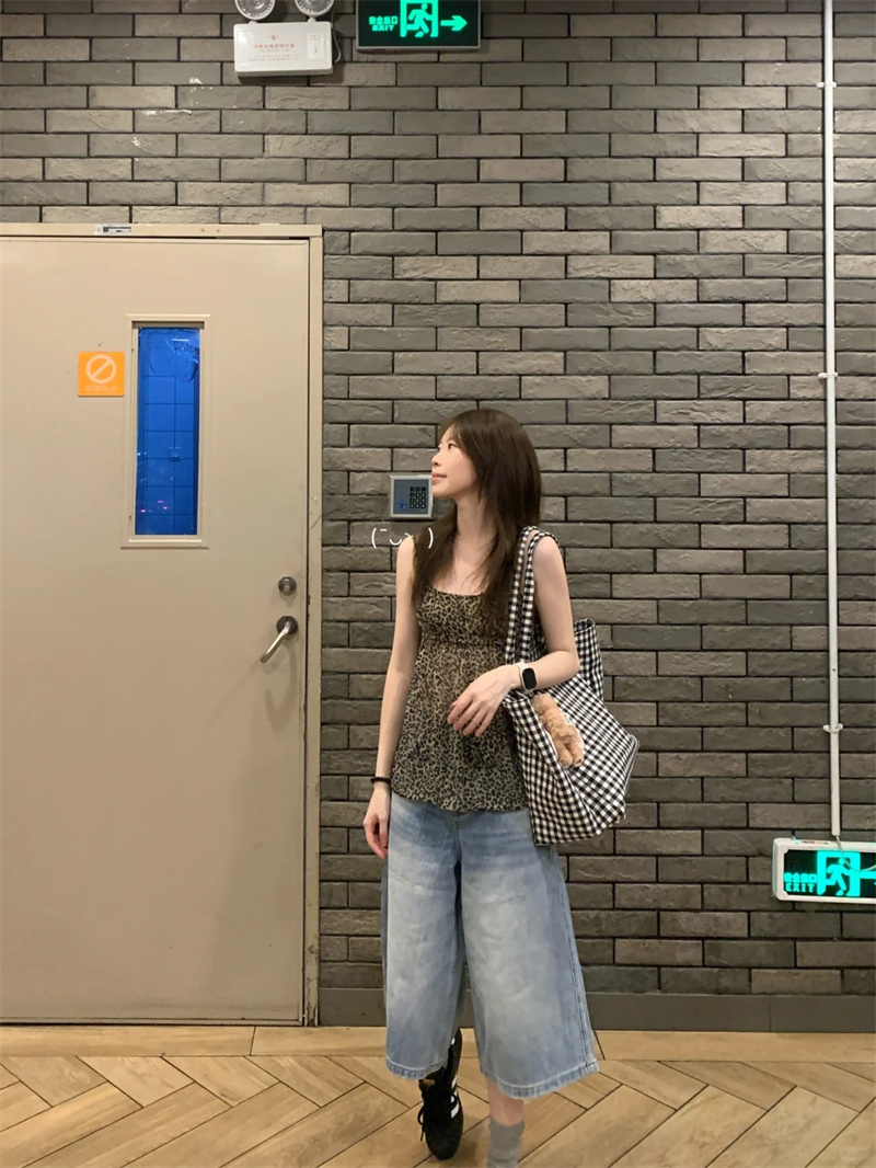 스트레이트 데님 7부 바지 여성 여름 새로운 아메리칸 워싱 대나무 마디 캐주얼 바지 지방 mm 슬림해 보이는 루즈핏 반바지