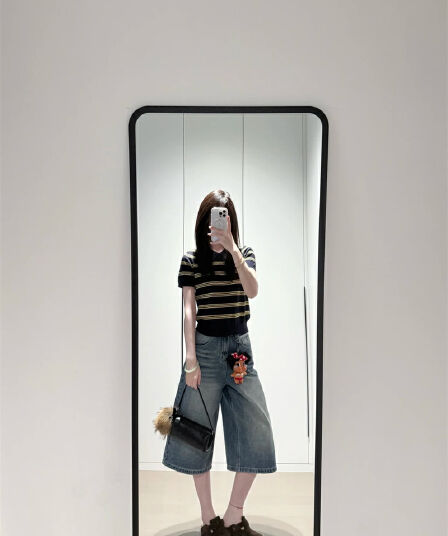 아메리칸 레트로 7 점 청바지 여성 여름 새로운 마 오래된 워싱 균열 디자인 센스 루즈핏 슬림해 보이는 바지 반바지