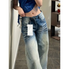 批发牛仔裤女夏季<b class='q'>高腰</b>显瘦水洗折痕设计感弯刀裤潮流百搭垂感阔腿长裤