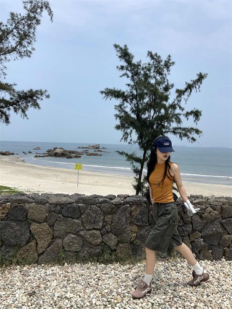 군용 녹색 워크웨어 데님 반바지 여성 여름 야외 바람 기타 주머니 작은 키 오부 바지 하이웨이스트 다용도 바지