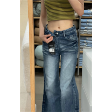批发美式复古微喇牛仔裤女春季2026<b class='q'>新款</b>高腰宽松直筒阔腿拖地梧桐裤子
