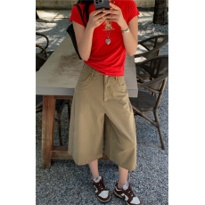 批发2026夏季<b class='q'>新款</b>巨好看宽松美式复古显瘦薄款牛仔七分裤子女高腰阔腿