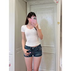 批发美式复古辣妹卷边牛仔<b class='q'>短裤</b>女夏季2026新款修身显瘦丰胯<b class='q'>热裤</b>超<b class='q'>短裤</b>