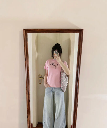 청바지 여성 가을 한 부서 느긋한 느슨함 다용도 하늘색 고양이 반드시 와이드 레그 팬츠 키 큰 남자 확장 버전 바닥 청소 바지