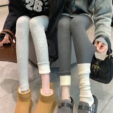 批发实拍实价保暖秋裤女款冬加绒厚外穿防寒打底鲨鱼棉裤