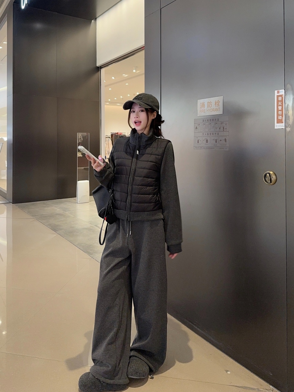 실사 정가 겨울 새로운 한국 스타일 스티치 슬리브 스탠드 칼라 면 의류 재킷 허리밴드 털이 있는 웨이 바지 세트