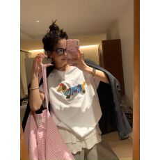 批发 哺乳T恤纯棉短袖产后喂奶上衣毛巾绣小狗月子服