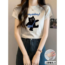 批发哺乳纯棉T恤<b class='q'>夏</b>季产后辣妈百搭显瘦喂奶上衣月子服