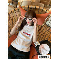 批发 哺乳新款纯棉T恤产后辣妈时尚喂奶显瘦短袖上衣月子