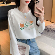 批发实拍 早春长袖纯棉哺乳T恤产后百搭显瘦喂奶亲肤打底上衣