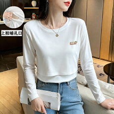 批发实拍 <b class='q'>哺乳</b><b class='q'>衣</b>秋冬新款<b class='q'>哺乳</b><b class='q'>纯棉</b>亲肤长袖T恤产后打底喂奶<b class='q'>上衣</b>