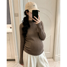 批发实拍 现 <b class='q'>秋</b>冬花边木耳领毛衣大版打底针织显瘦孕妇毛衣