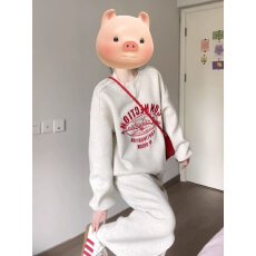 批发韩系慵懒风休闲<b class='q'>运动服</b>套装女春秋宽松减龄卫衣半身裙小个子两件套