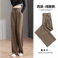 批发西装阔腿裤子女士装春秋冬季2025年<b class='q'>新款</b>垂感小个子直筒拖地休闲裤