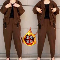 批发加绒运动<b class='q'>套装</b>女秋冬季新款时尚洋气减龄卫衣加厚休闲<b class='q'>哈伦裤</b>两件套