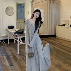 批发韩系温柔风<b class='q'>不规则</b>针织衫毛衣女2025秋冬时尚半身长裙显瘦两件套装