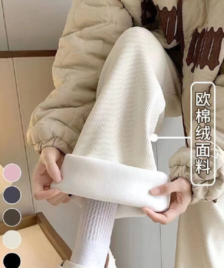바지 아이들 봄 가을 겨울 2026 새로운 밀 귀 와이드 레그 팬츠 털이 있는 스트레이트 하이웨이스트 도루 센스 바닥 청소 바지 고급 셰닐