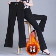 批发黑色微喇裤女早秋<b class='q'>时尚</b>新款秋冬小个子休闲裤子西装长裤女士喇叭裤