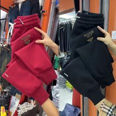 批发欧货加绒裤子女秋冬大码宽松显瘦咖啡色束脚休闲运动哈伦加厚卫裤