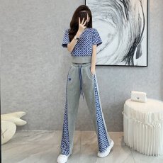 批发休闲<b class='q'>运动服</b>阔腿裤套装女夏2026新款网红炸街洋气减龄小香风两件套