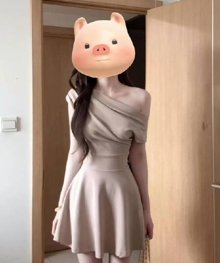 프랑스식 순수한 욕망 바람 단색 비스듬한 어깨 드레스 아이들 2026 새로운 여름 품격 허리 수축 슬림해 보이는 한 마디 미니 스커트