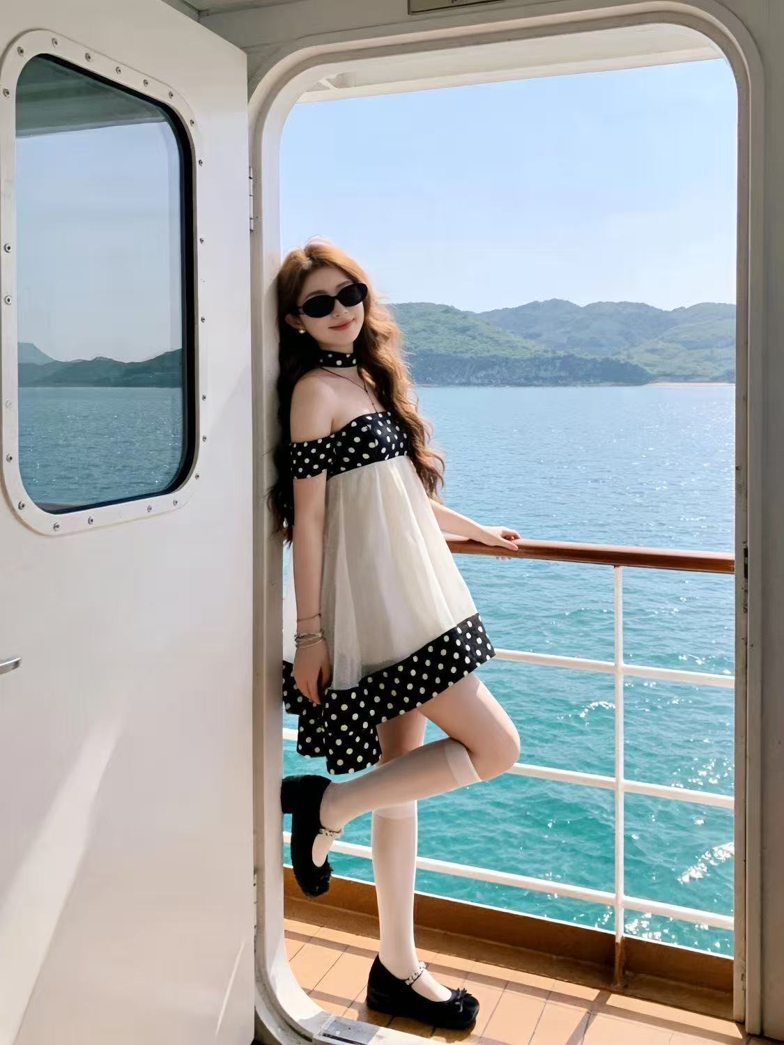 고급 그는 벤 바람 프랑스식 레트로 휴가 도트 무늬 튜브탑 여성 드레스 봄 여름 순수한 욕망 부드러운 망사 미니 스커트