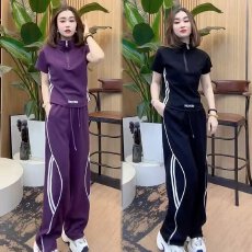 批发休闲运动服套装女<b class='q'>夏</b>季2026新款立领洋气显瘦短袖减龄时尚两件套潮