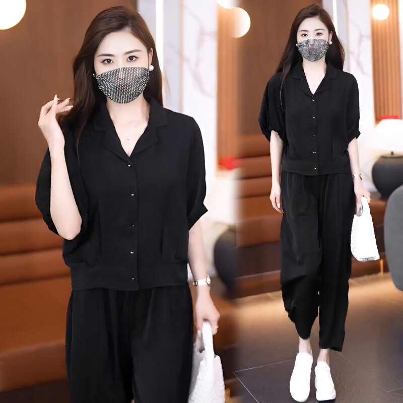 마이크로 지방 빛 럭셔리 고급 센스 세트 여름 여성 의류 2026 새로운 빅 사이즈 여성 의류 여름 지방 mm 초여름 아름다운 세트