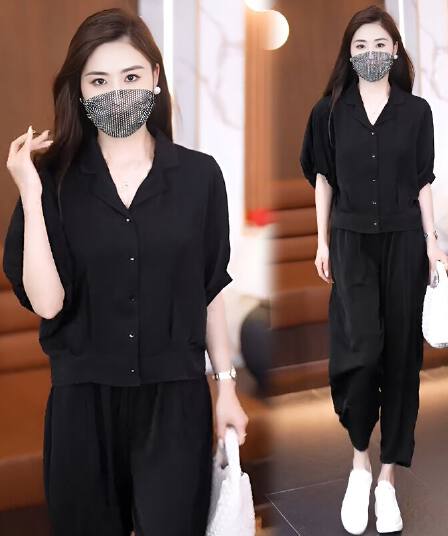 마이크로 지방 빛 럭셔리 고급 센스 세트 여름 여성 의류 2026 새로운 빅 사이즈 여성 의류 여름 지방 mm 초여름 아름다운 세트