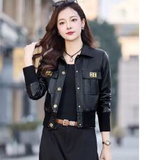 批发黑色小皮衣短款<b class='q'>外套女</b>2026款春秋高级感气质复古翻领PU皮机车夹克