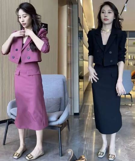 고급 품격 여신 팬 세트 드레스 2026 가을 새로운 한국 스타일 작은 샤넬 스타일 명문 여성 품격 투피스 세트 트렌디