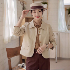 批发复古气质长袖<b class='q'>外套</b>女2026秋装新中式新款短款休闲上衣<b class='q'>百搭</b>薄款夹克
