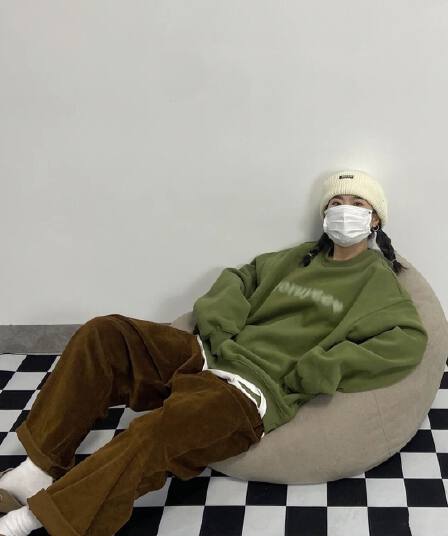 한국 스타일 chic 빅 사이즈 녹색 후드티 여성 튀김 거리 hiphop 조수 브랜드 털이 있고 두꺼운 긴팔 맨위 ins 가을 겨울