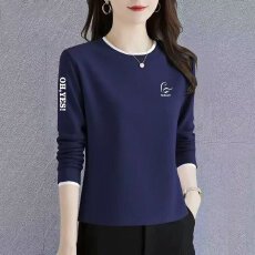 批发2026春秋新款显瘦长袖t恤女内搭打底衫宽松体恤<b class='q'>韩版</b>时尚洋气上衣
