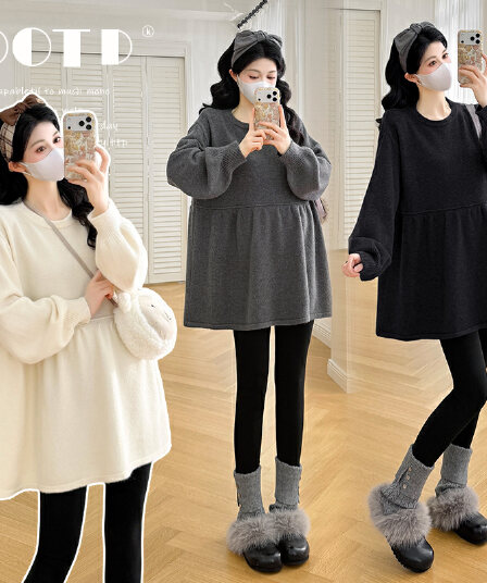 지금 지금 실사 양 플러시 출산 착용 스웨터 가을 겨울 의류 새로운 맨위 루즈핏 표지 배 니트 스웨터
