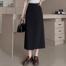 批发实拍2026春夏新款高级感不规则西装半身裙女垂感显瘦高腰a字长裙