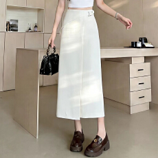 批发实拍2026春夏新款高级感不规则西装半身裙女垂感显瘦高腰a字长裙