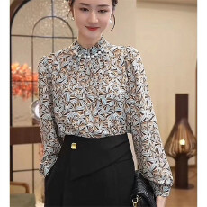 批发早秋女装2025新款气质女士上衣正肩<b class='q'>碎花</b><b class='q'>衬衫</b>女高级感轻奢减龄洋气