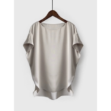 批发2026春夏新款圆领套头<b class='q'>衬衫</b><b class='q'>短袖</b>蝙蝠衫宽松<b class='q'>短袖</b>垂感上衣大码<b class='q'>T</b><b class='q'>恤</b>